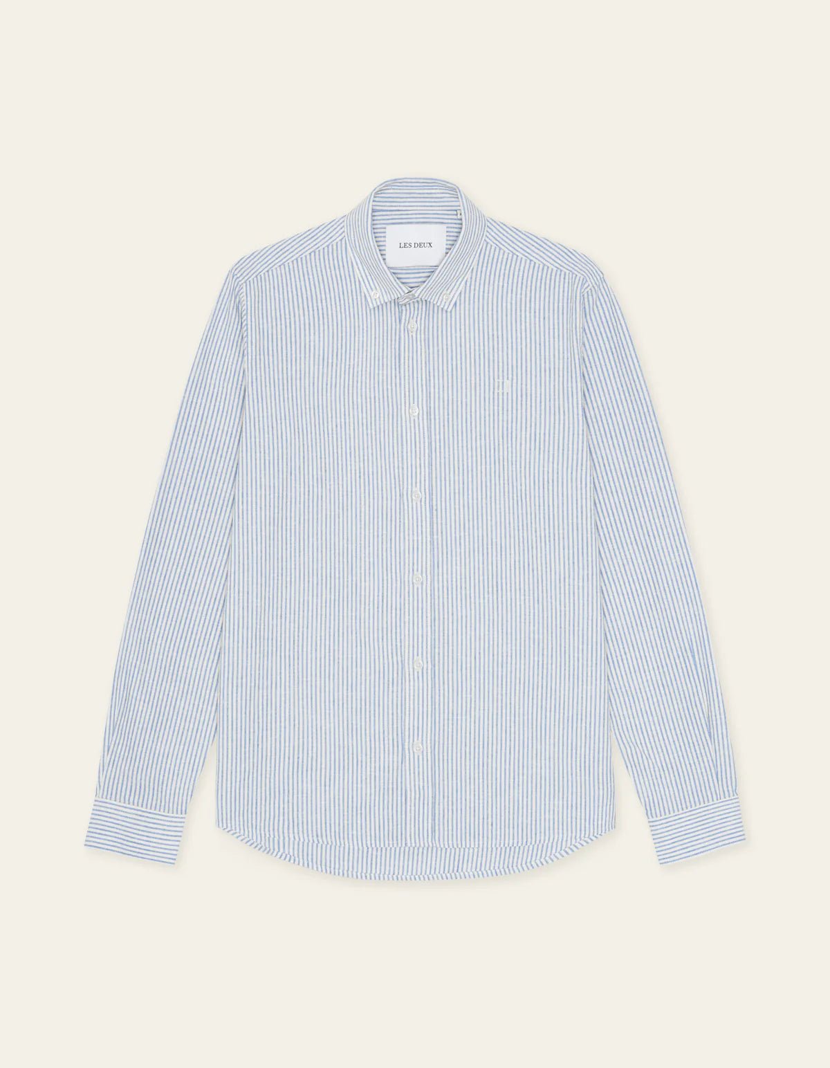 Les Deux Konrad Stripe Cotton Linen Shirt Allure - Supermen.dk