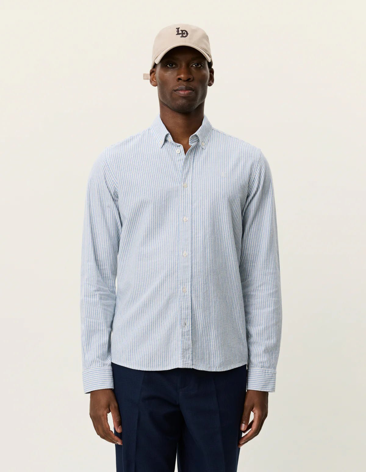 Les Deux Konrad Stripe Cotton Linen Shirt Allure - Supermen.dk