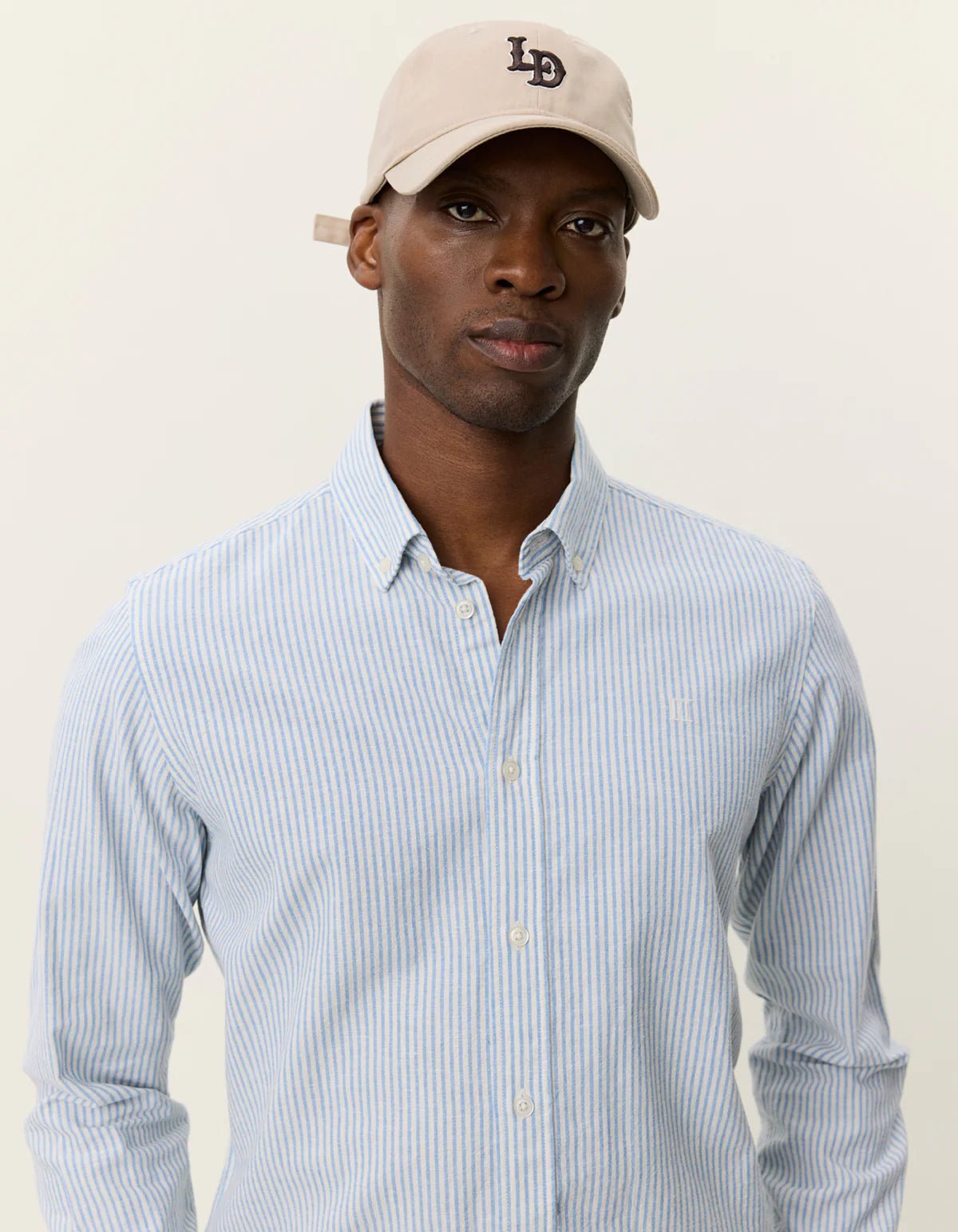 Les Deux Konrad Stripe Cotton Linen Shirt Allure - Supermen.dk