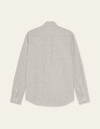 Les Deux Konrad Stripe Cotton Linen Shirt Teak Brown - Supermen.dk