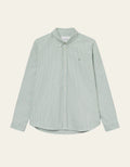 Les Deux Konrad Striped Oxford Shirt Green - Supermen.dk