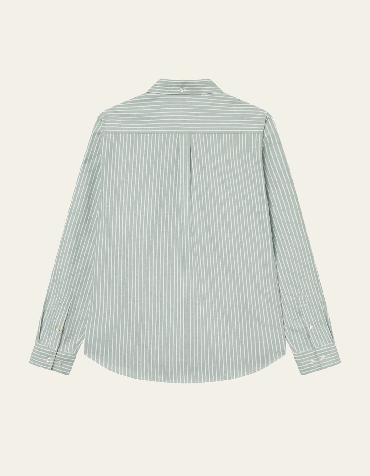 Les Deux Konrad Striped Oxford Shirt Green - Supermen.dk