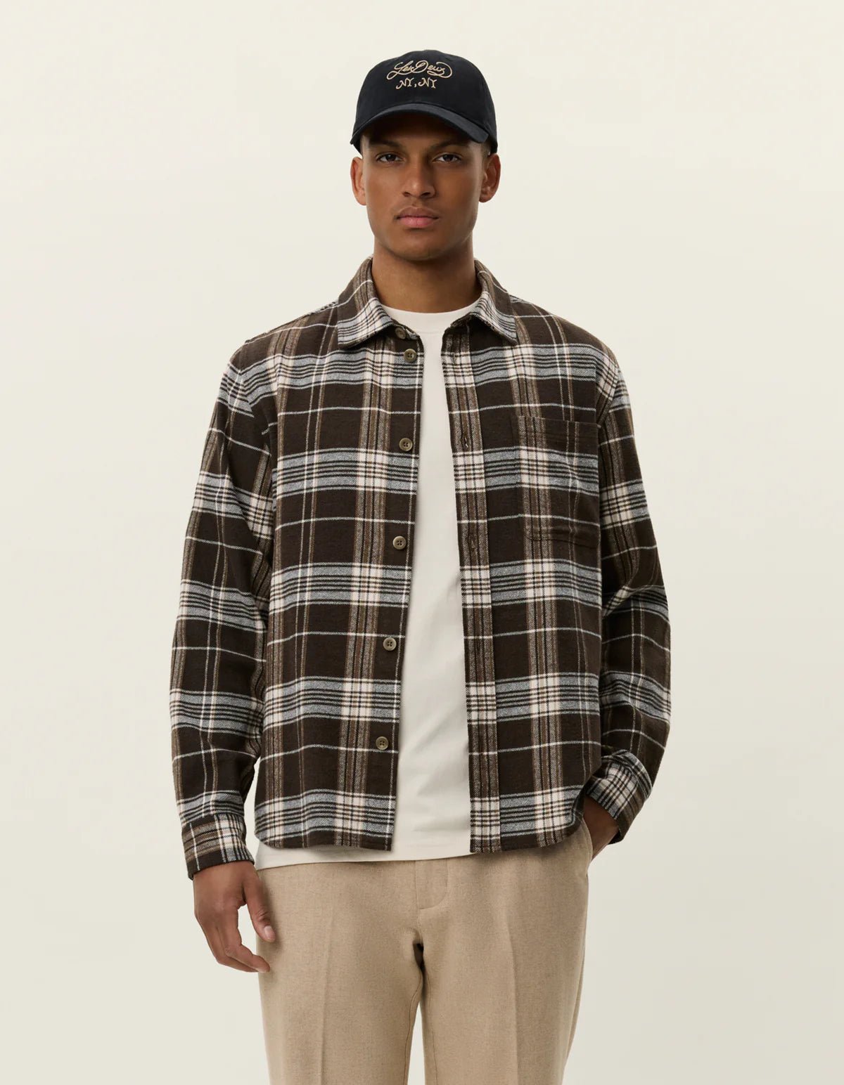 Les Deux Lennon Check Overshirt - Delicioso Brown - Supermen.dk