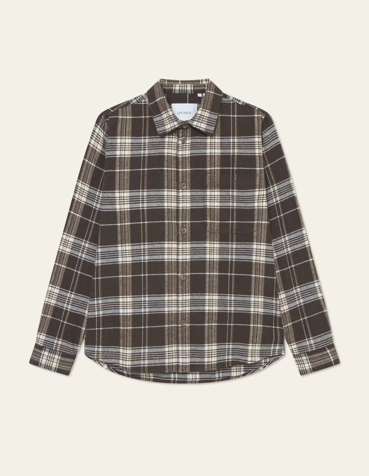 Les Deux Lennon Check Overshirt - Delicioso Brown - Supermen.dk