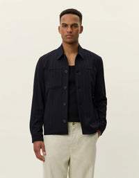 Les Deux Marseille Pinstripe Hybrid Jacket - Supermen.dk