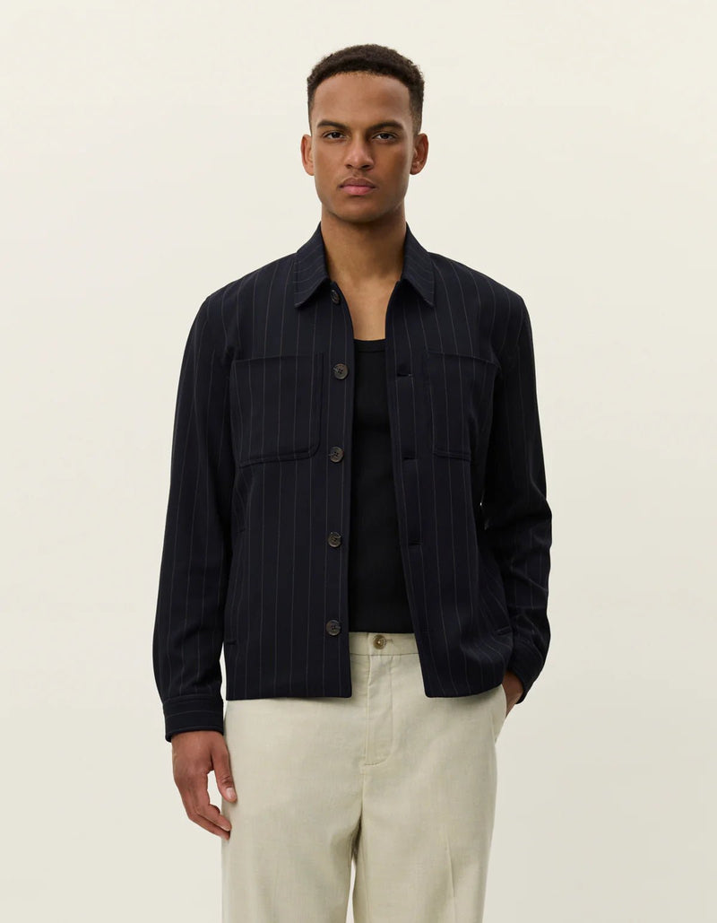 Les Deux Marseille Pinstripe Hybrid Jacket - Supermen.dk