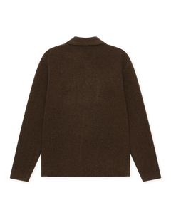 Les Deux Milano strikket overshirt i Delicioso brun – produktbillede bagfra