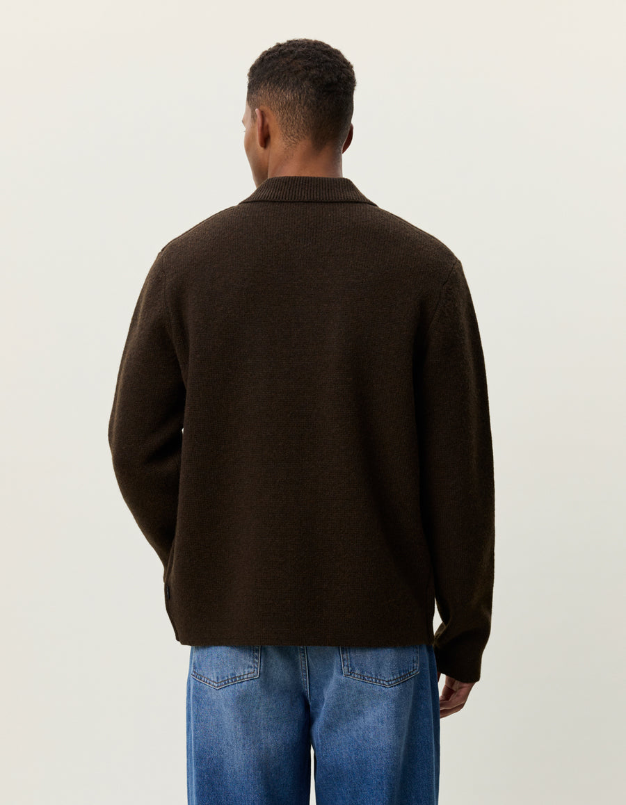Les Deux Milano strikket overshirt i Delicioso brun set bagfra