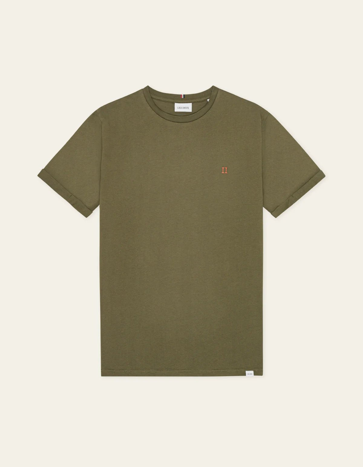 Les Deux Nørregaard T-Shirt - Olive Night/Orange