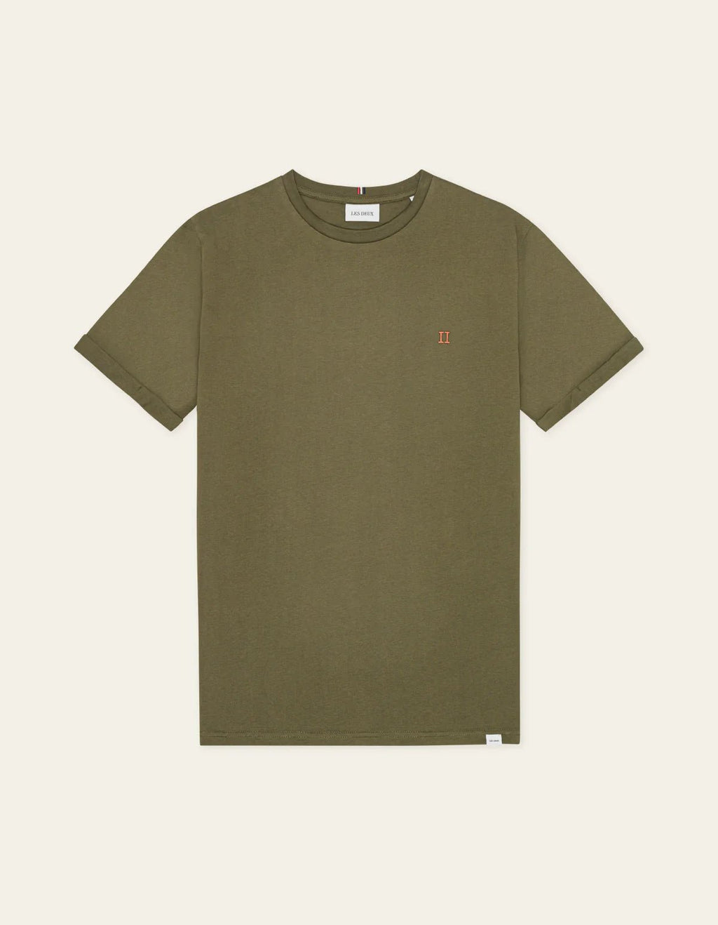 Les Deux Nørregaard T-Shirt - Olive Night/Orange - Supermen.dk
