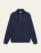 Les Deux Patch Half - Zip Sweatshirt Dark Navy - Supermen.dk