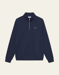 Les Deux Patch Half - Zip Sweatshirt Dark Navy - Supermen.dk