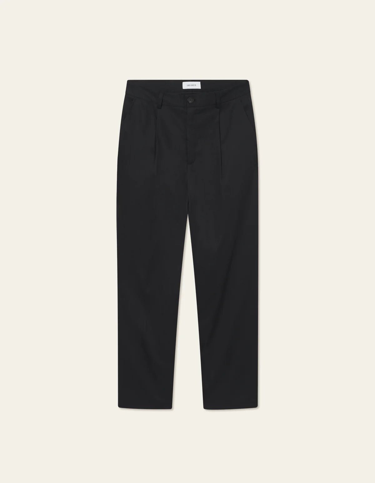 Les Deux Randall Pleated Twill Suit Pants Black - Supermen.dk