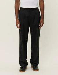 Les Deux Randall Pleated Twill Suit Pants Black - Supermen.dk
