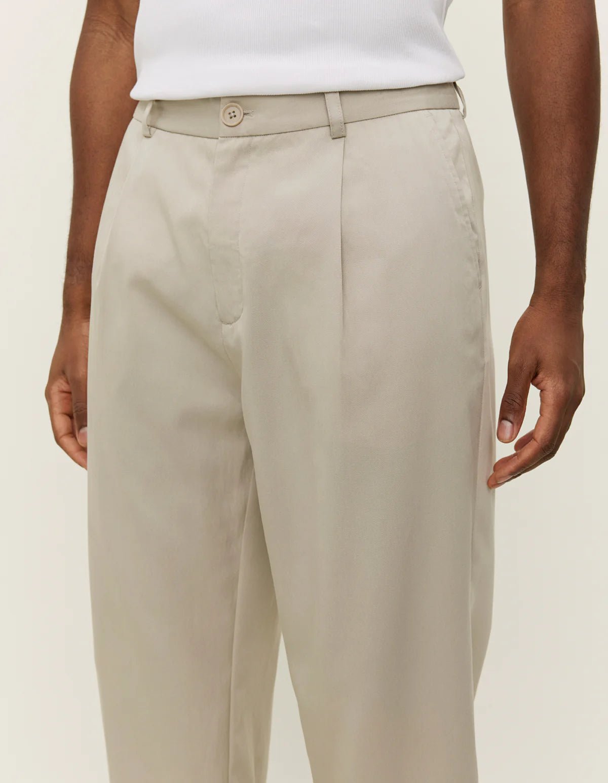 Les Deux Randall Pleated Twill Suit Pants Sand - Supermen.dk