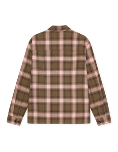 Les Deux Shadowcheck overshirt i Teak Brown ternet – produktbillede forfra