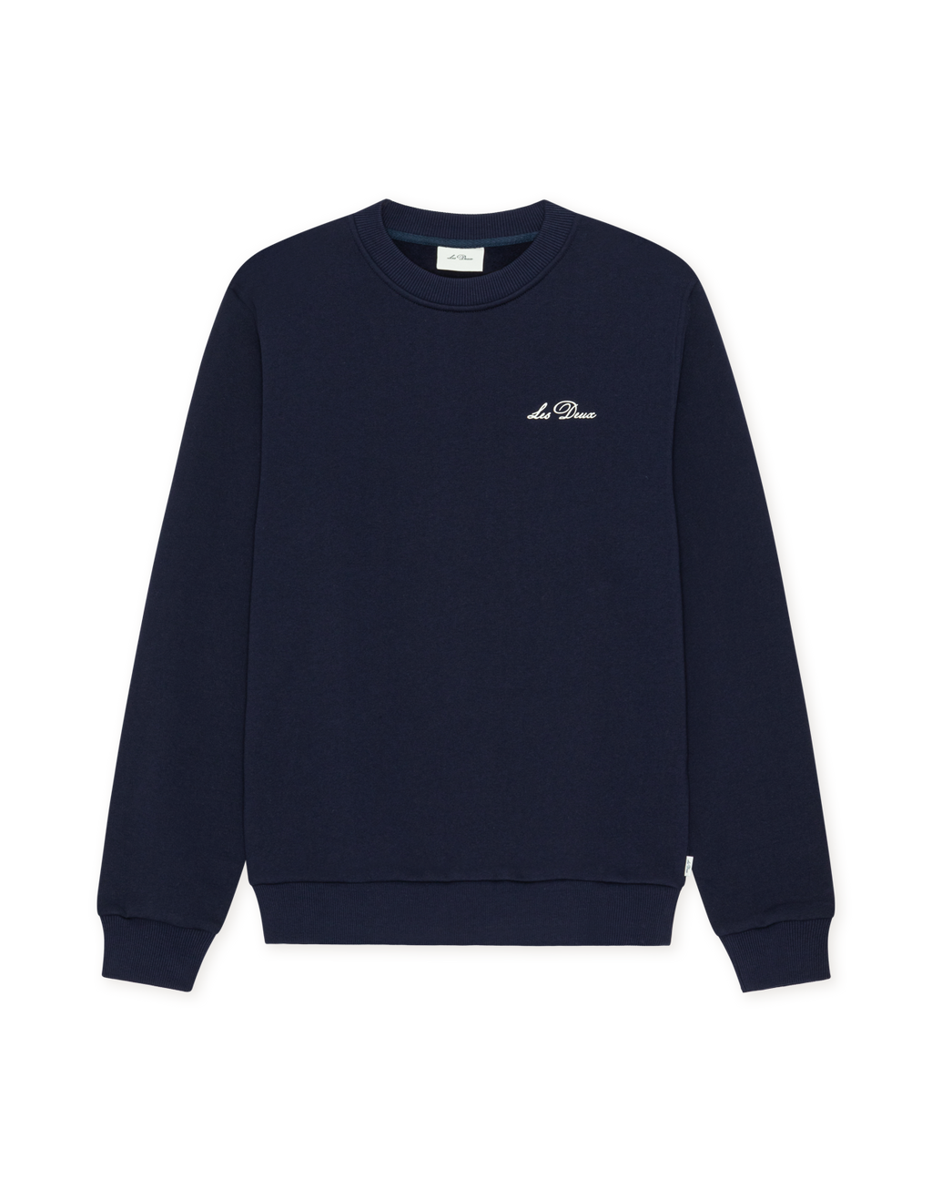 Les Deux Signature print sweatshirt i Dark Navy – produktbillede forfra