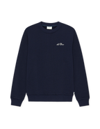 Les Deux Signature print sweatshirt i Dark Navy – produktbillede forfra