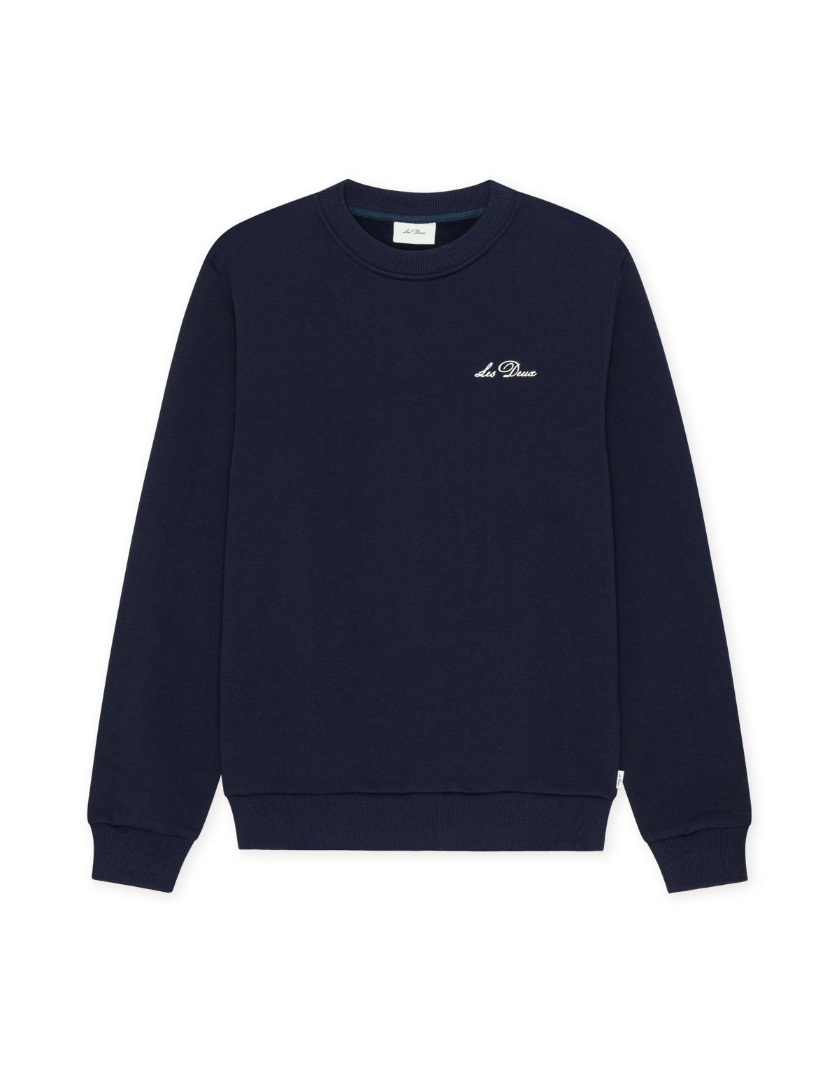 Les Deux Signature print sweatshirt i Dark Navy – produktbillede forfra