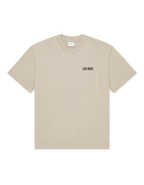 Les Deux Woods heavyweight T-shirt i Light Sand med rygprint – produktbillede forfra