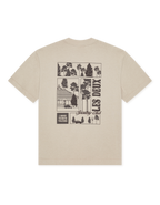 Les Deux Woods heavyweight T-shirt i Light Sand med rygprint – produktbillede bagfra