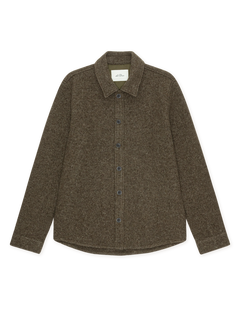 Les Deux bouclé overshirt i uld i Duffel Bag grøn – produktbillede forfra