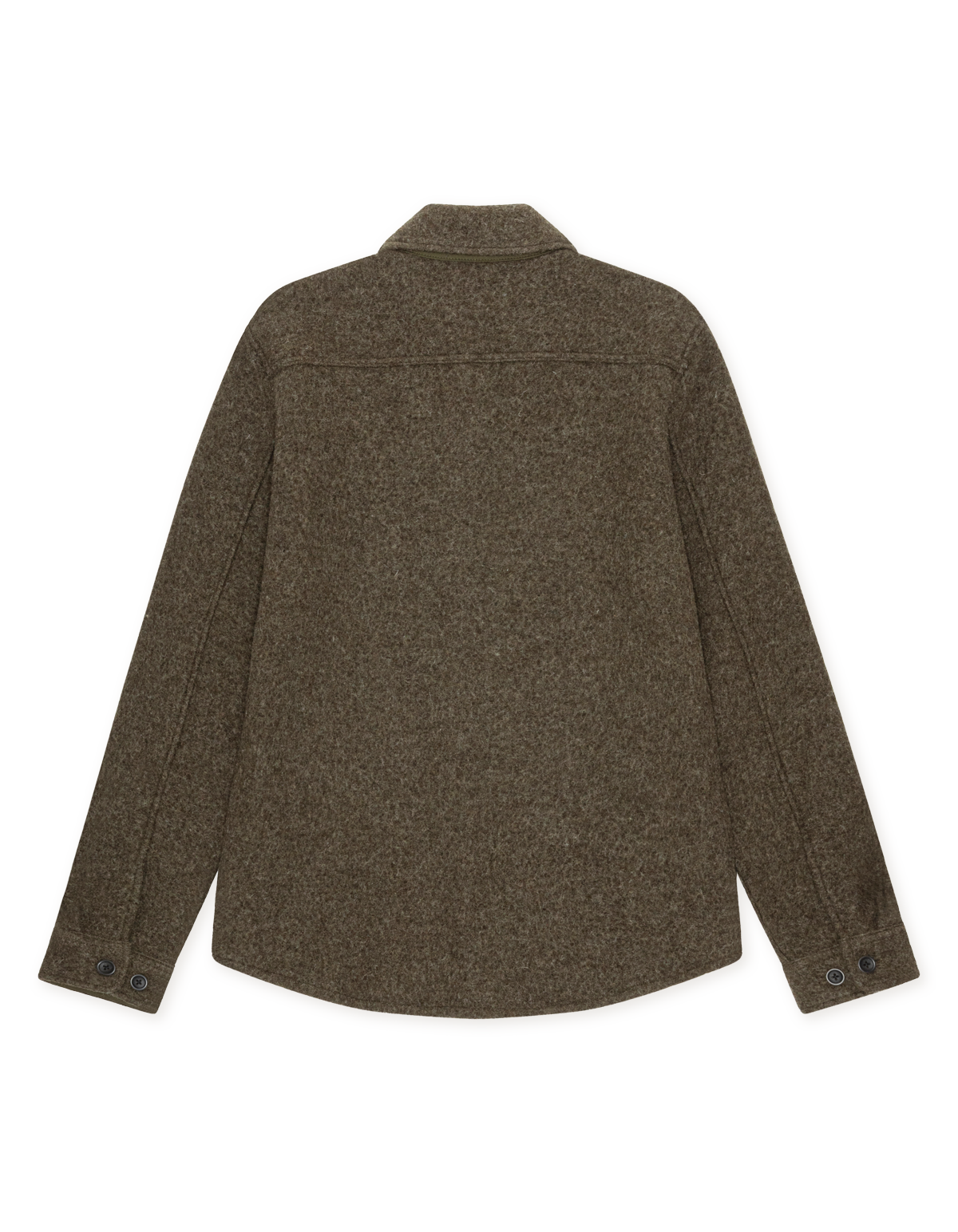 Les Deux bouclé overshirt i uld i Duffel Bag grøn – produktbillede bagfra