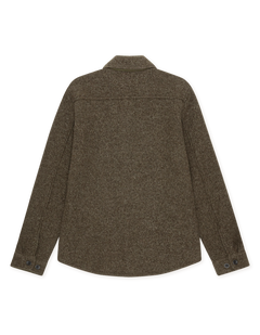 Les Deux bouclé overshirt i uld i Duffel Bag grøn – produktbillede bagfra