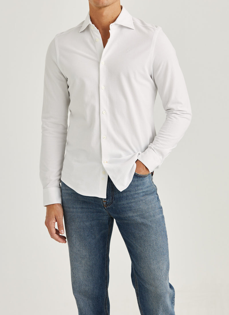 Morris Camden Piqué Shirt / 01 White - Supermen.dk
