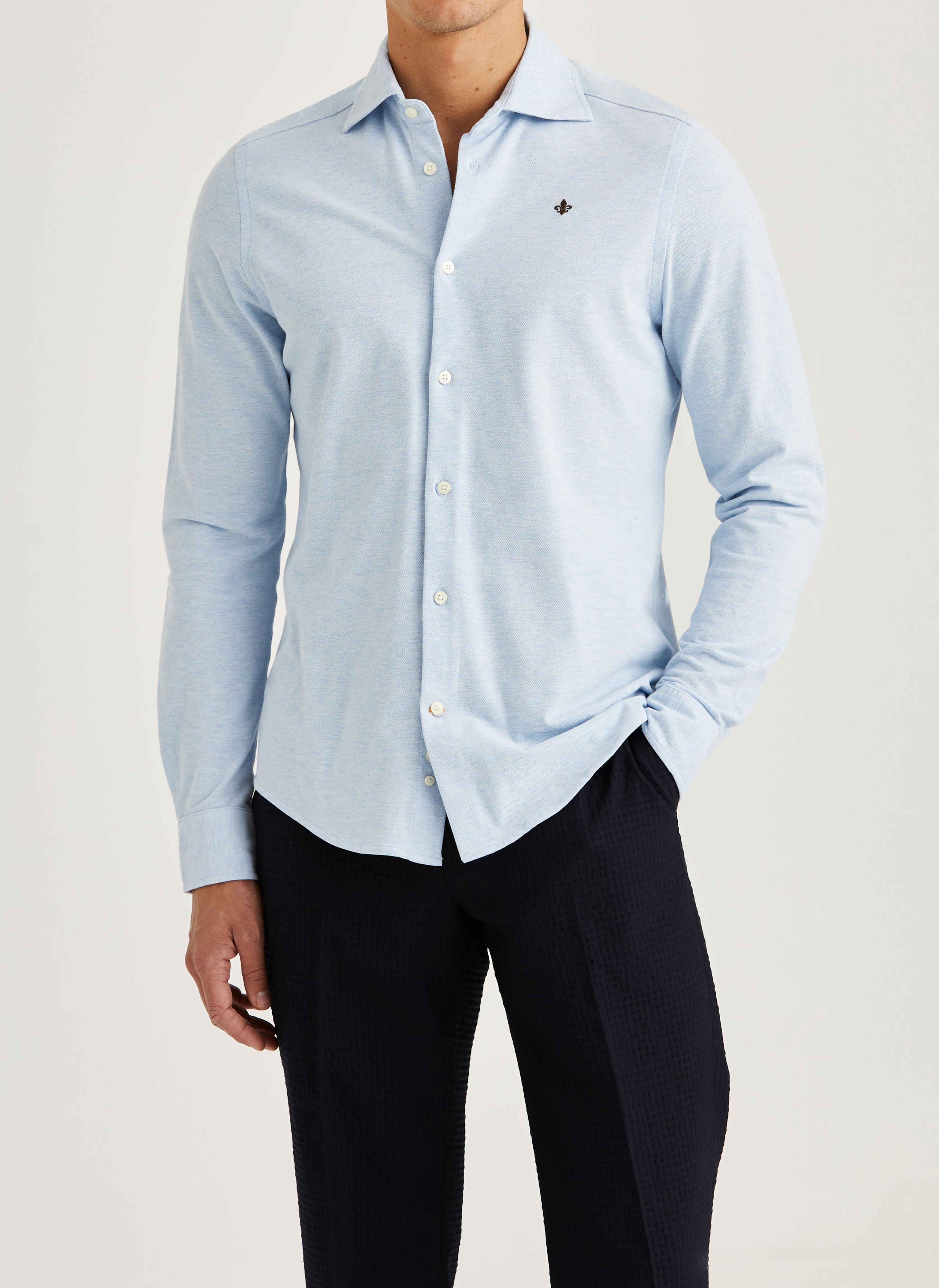 Morris Camden Piqué Shirt / 54 Light Blue - Supermen.dk