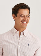Morris Douglas Oxford Stripe - Slim Fit RED - Supermen.dk