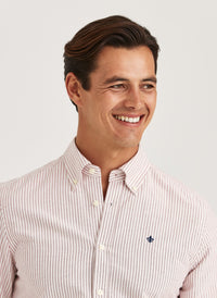 Morris Douglas Oxford Stripe - Slim Fit RED - Supermen.dk