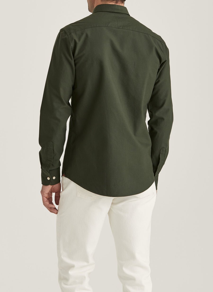 Morris Douglas Slim Fit skjorte i oliven set forfra
