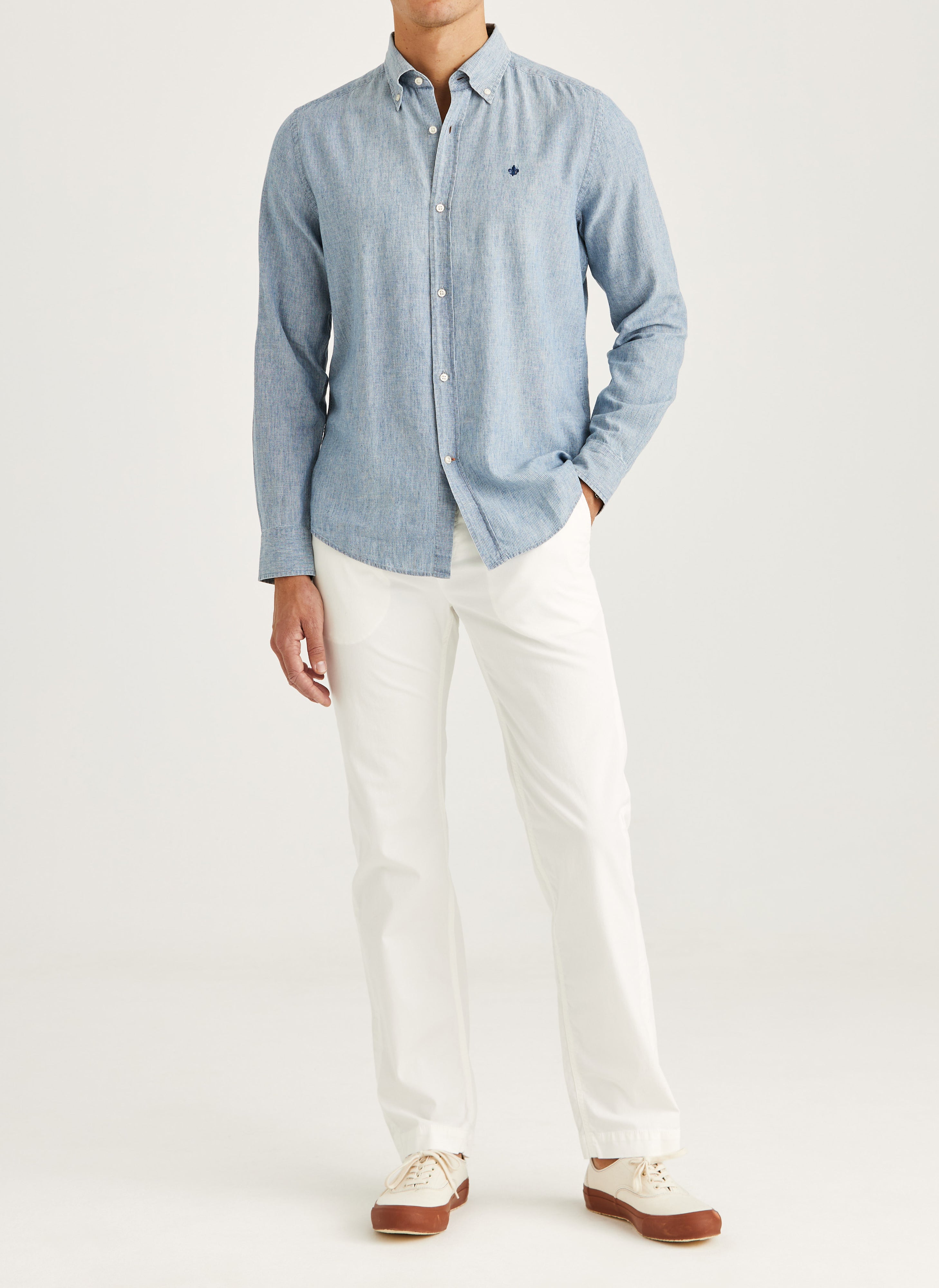 Morris Linen Indigo Shirt - Classic Fit - Supermen.dk