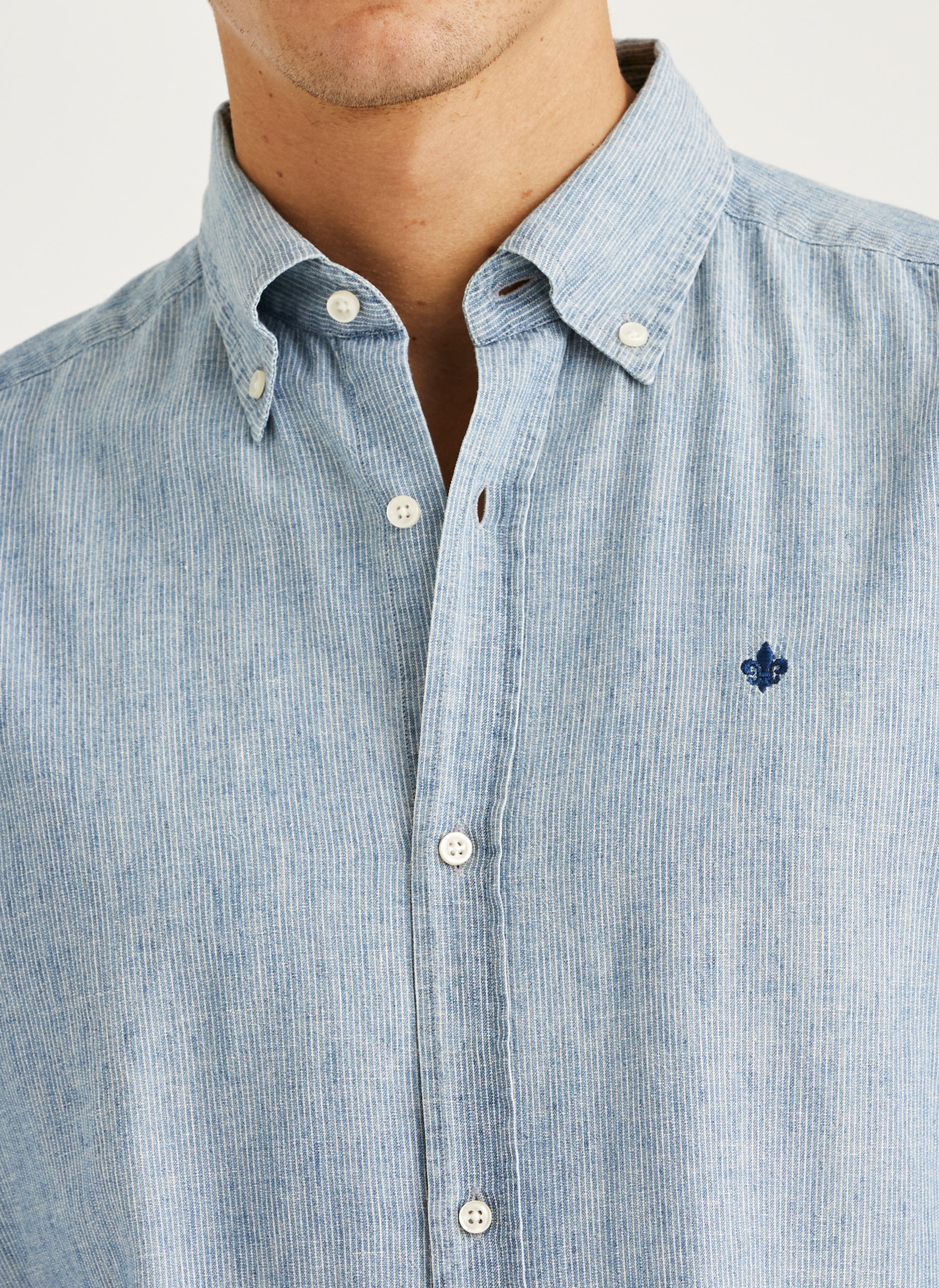 Morris Linen Indigo Shirt - Classic Fit - Supermen.dk