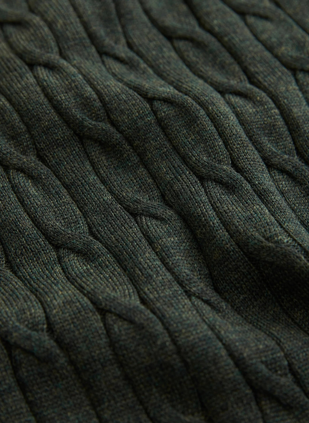 Morris Merino Cable Oneck Olive - Supermen.dk