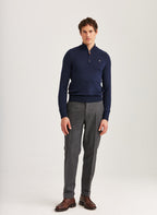 Morris Merino John Zip Blue - Supermen.dk