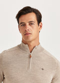 Morris Merino John Zip Khaki - Supermen.dk