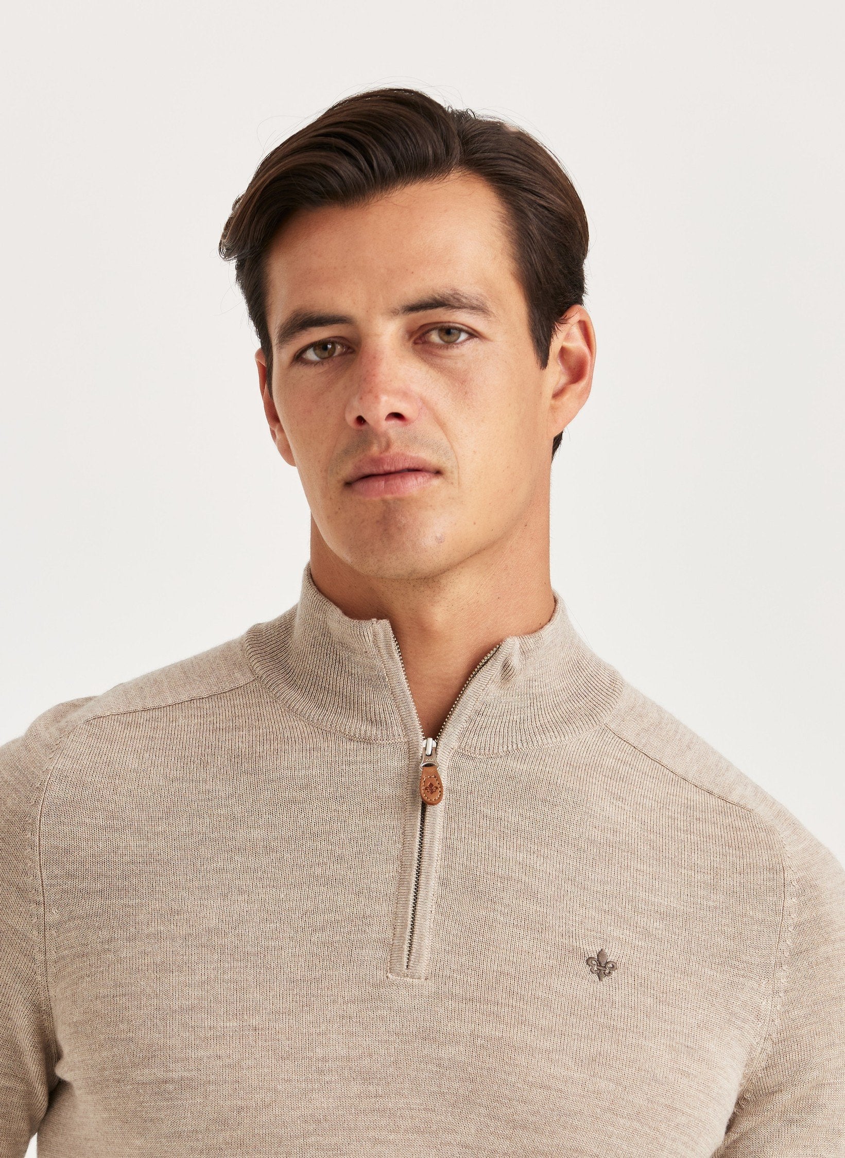 Morris Merino John Zip Khaki - Supermen.dk