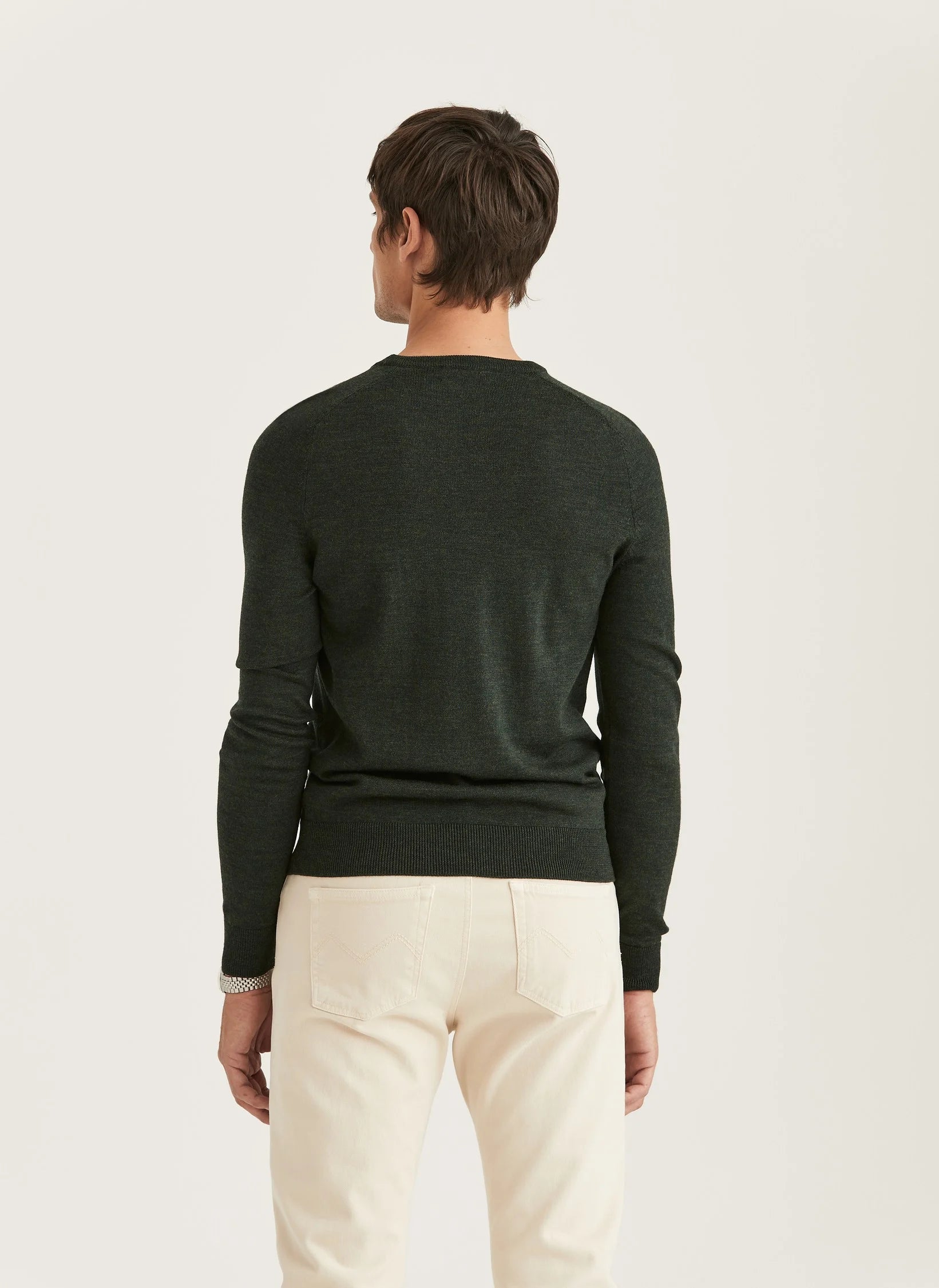 Morris Merino Oneck Olive - Supermen.dk