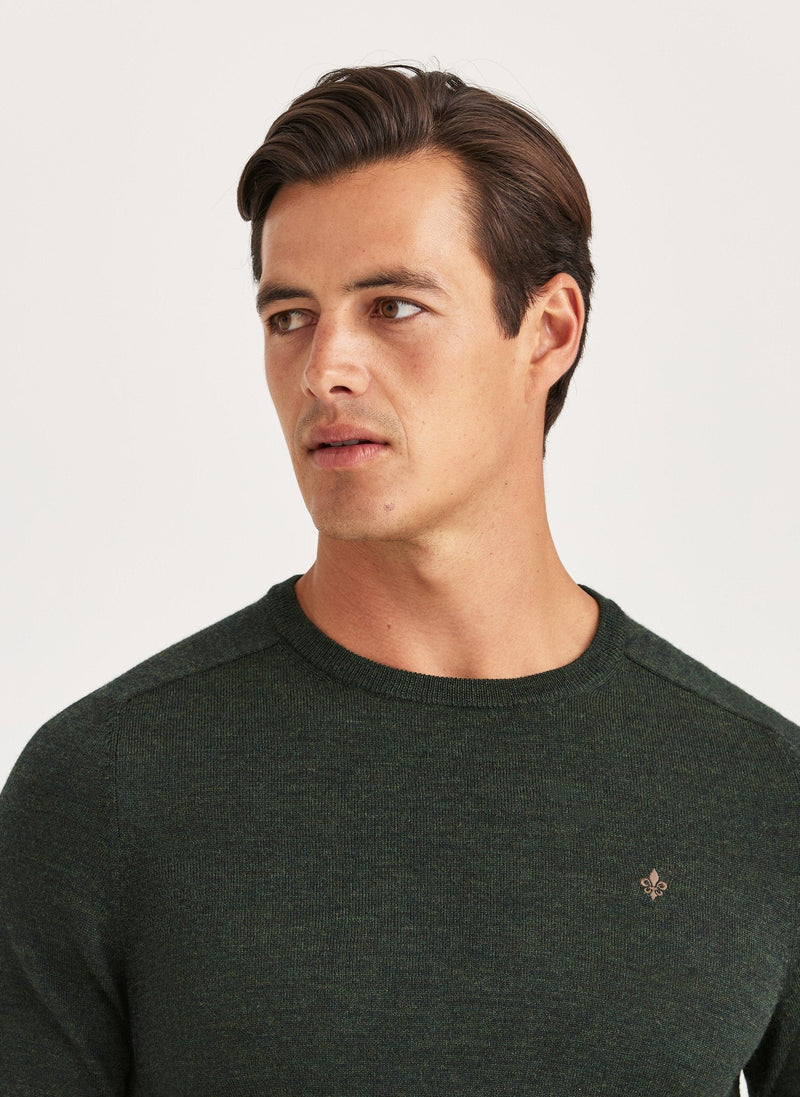 Morris Merino Oneck Olive - Supermen.dk