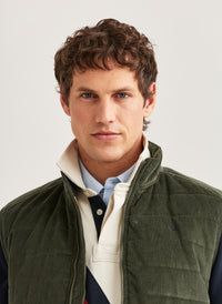 Morris Ted Quilted Cord Vest Olive - Supermen.dk