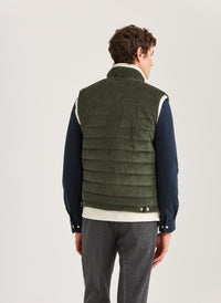 Morris Ted Quilted Cord Vest Olive - Supermen.dk