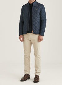 Morris Teddy Quilted Jacket Old Blue - Supermen.dk