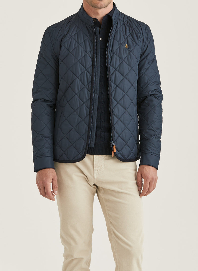 Morris Teddy Quilted Jacket Old Blue - Supermen.dk