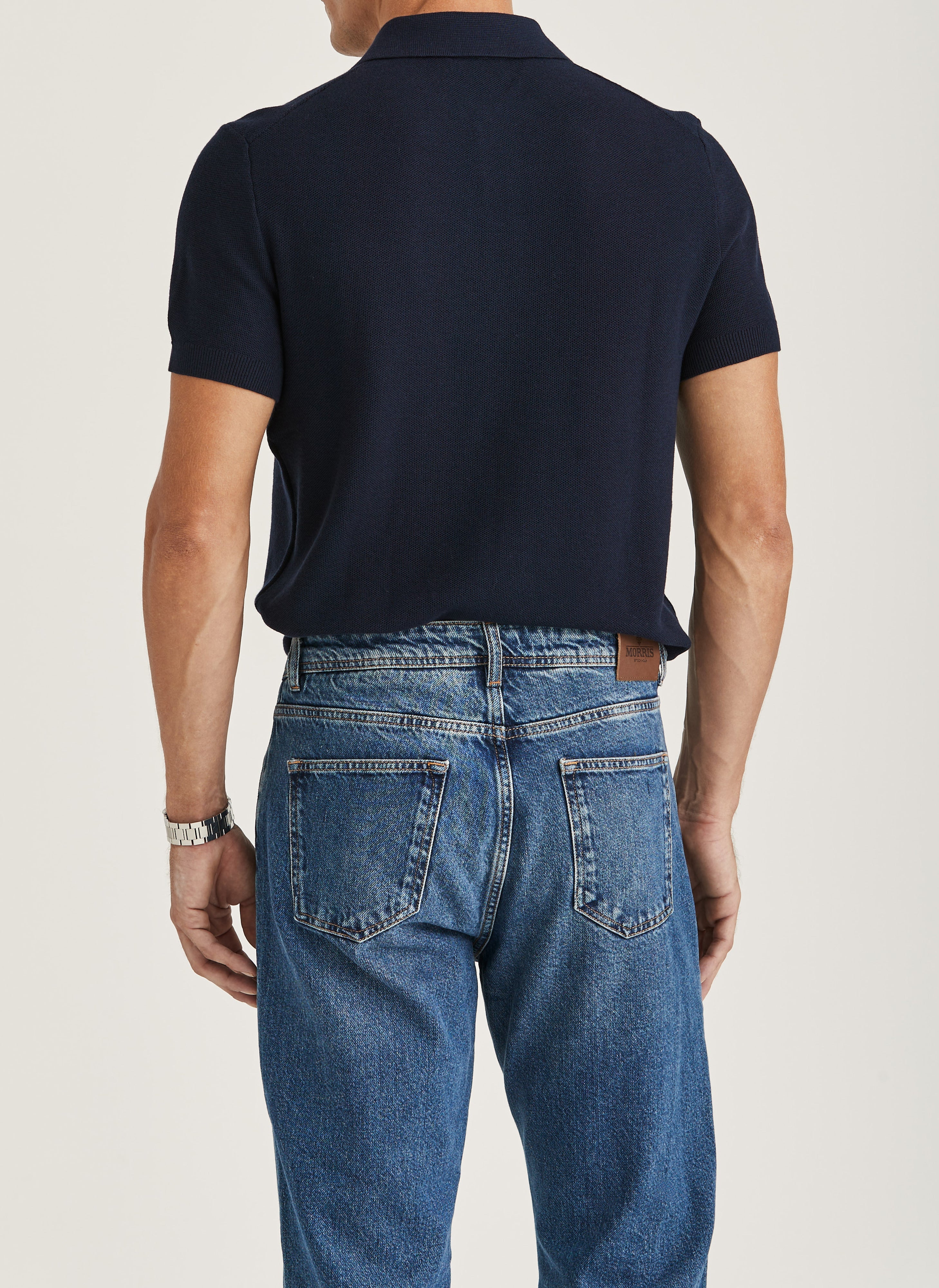 Morris Walter Polo Knit Navy - Supermen.dk