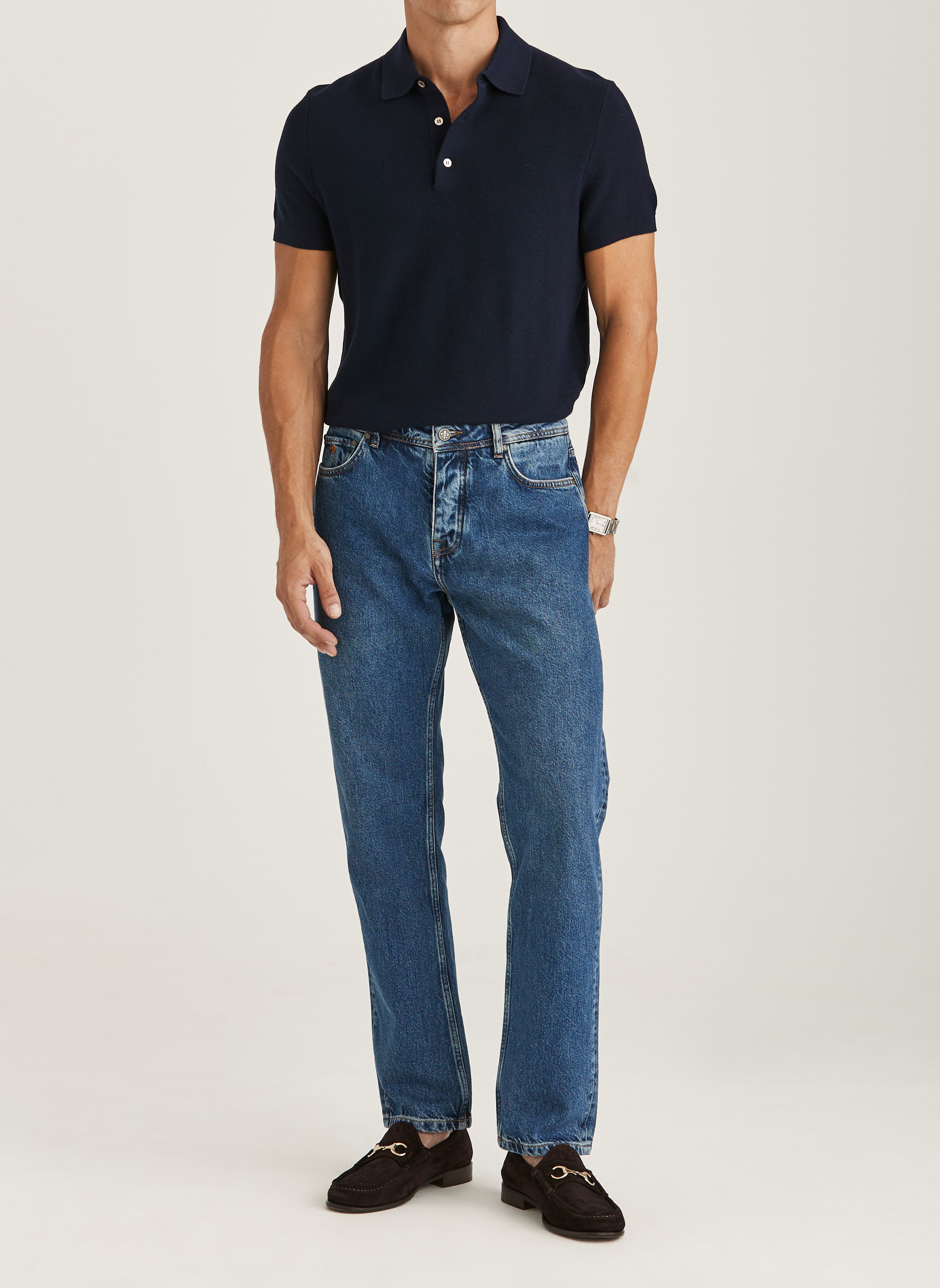 Morris Walter Polo Knit Navy - Supermen.dk