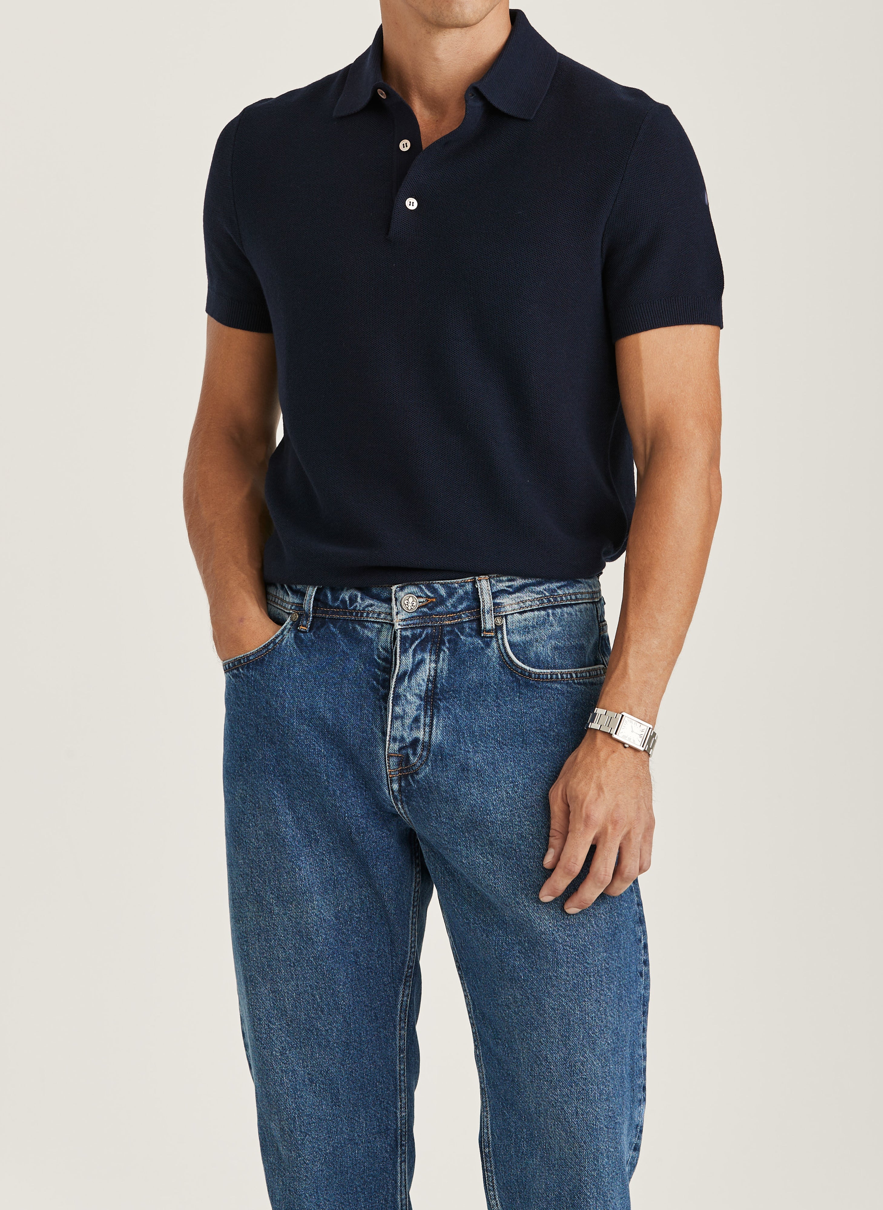 Morris Walter Polo Knit Navy - Supermen.dk