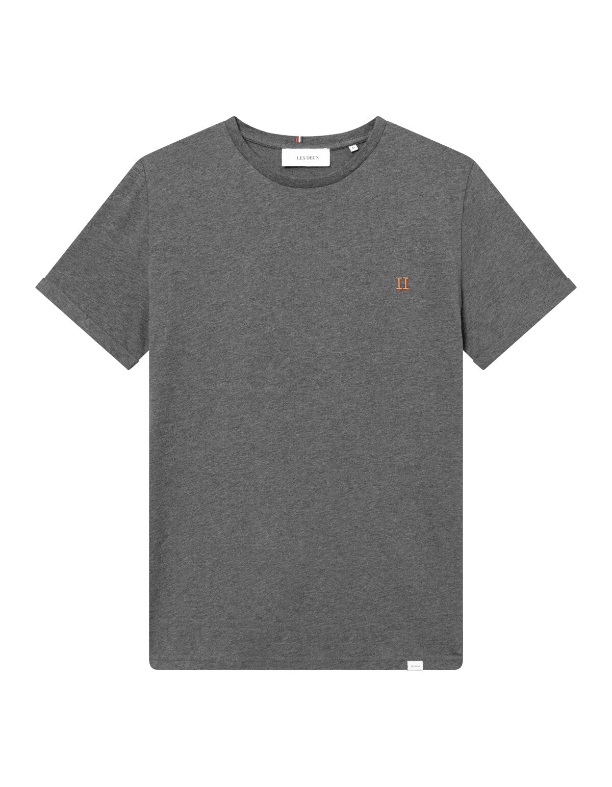 Nørregaard T-Shirt - Charcoal Melange - Orange - Supermen.dk