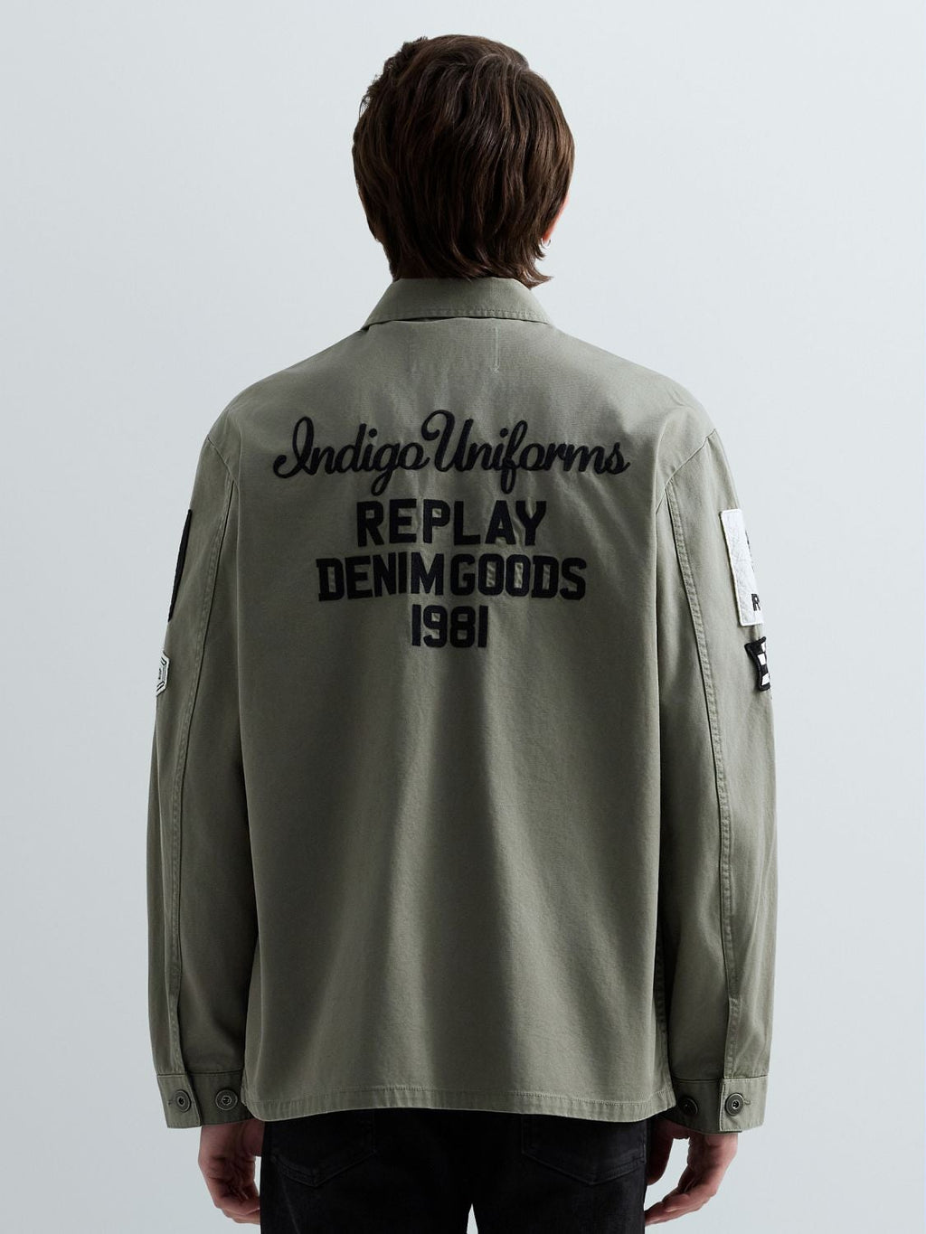 Replay Overshirt Logo & Patches - Army